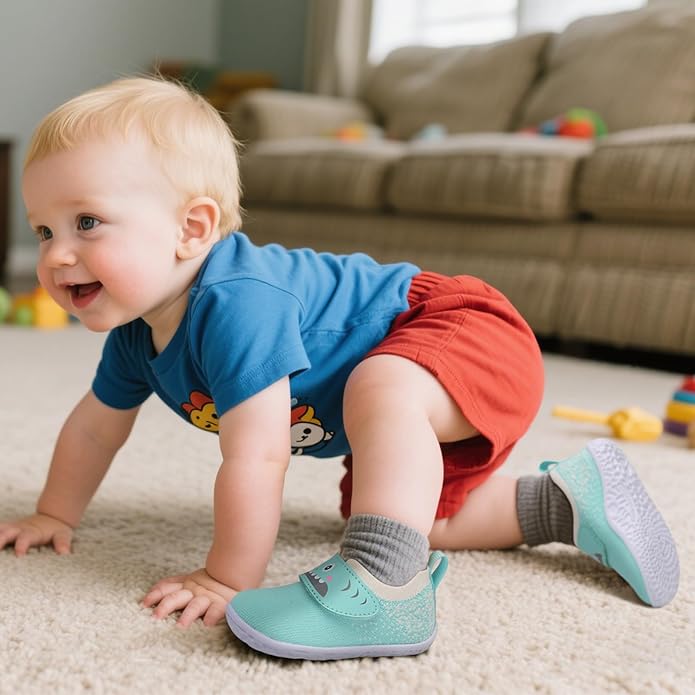 L-RUN Baby Shoes Boys Girls First Walking Shoes Infant Sneakers Toddler Crib Shoes Lightweight Breathable Non-Slip Soles