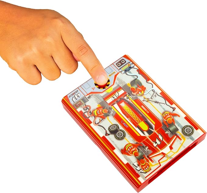FLAT 2 FAST Original Speed Card Racer – Flat Car Racer and Pocket Size Racecar Launcher with Real Rubber Tires for High-Speed Racing – Load, Launch, Race! – Racing Red