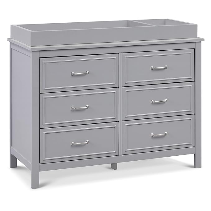 Davinci Charlie 6-Drawer Double Dresser in Grey