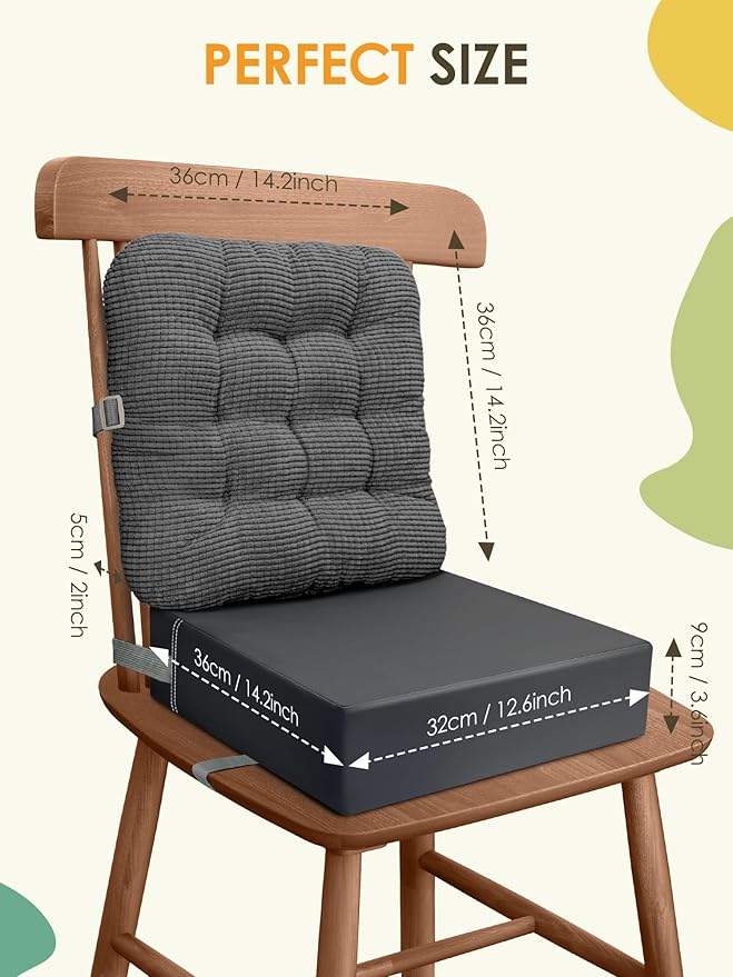 Booster Seat for Kitchen Chair,Toddler Booster Seats with Adjustable Washable Safety Belts Kitchen Dining Table Booster Seat, Portable Travel Increasing Cushion for Baby Child Kid Boy Girl