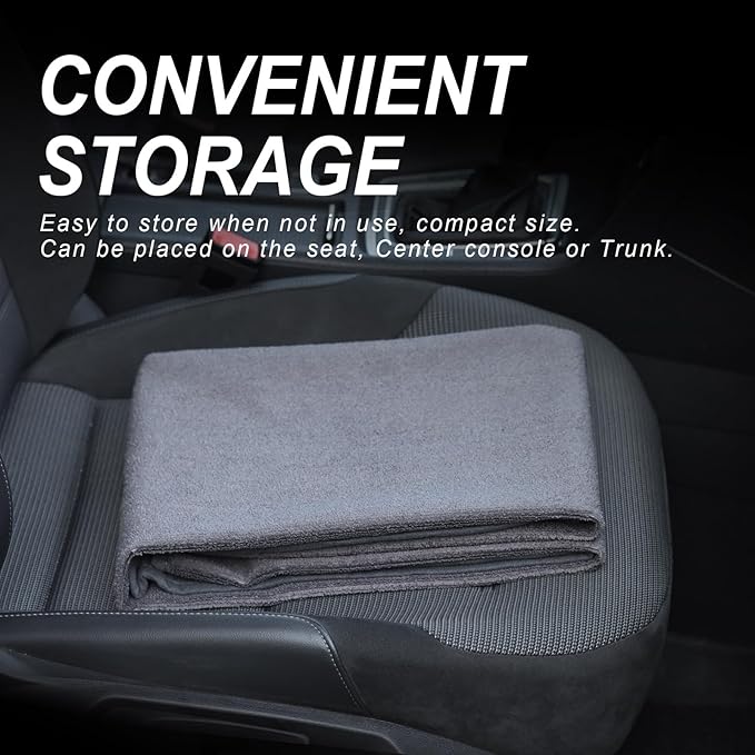 Sweat Towel Car Seat Cover Protector Front Seats for Gym Workout, Running, Swimming, Beach and Hiking, Waterproof Universal Seat Cover for Car, Truck, Van & SUV (Gray, 1pcs Front Seat)