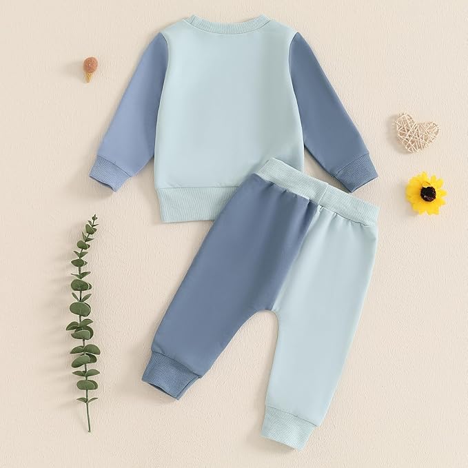 Toddler Boy Outfit Mama's Little Man Long Sleeve Sweatshirt And Pants Set Infant Baby Boy Fall Winter Clothes