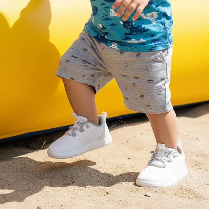MORENDL Wide Toddler Shoes Baby Walking Shoes Girls Boys Zero Drop Minimalist Sneakers Slip On Tennis Shoe Breathable Naturally Flexible