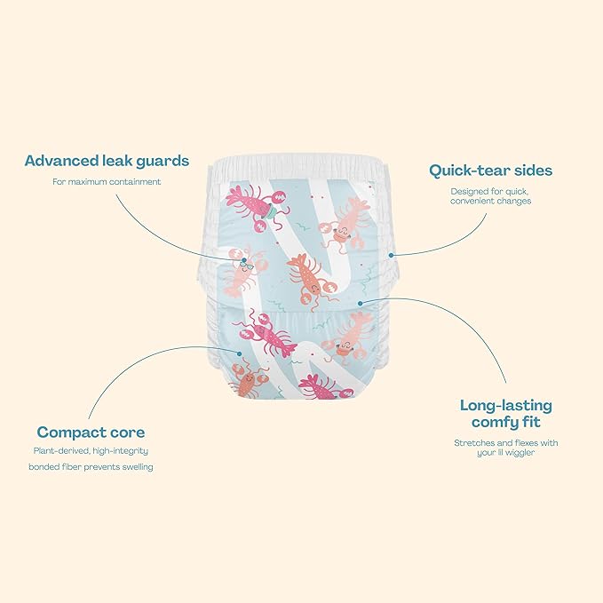 Hello Bello Premium Swim Diapers, Size S (16-28 lbs), Cute Extra-Bright Lobster Designs, 20 Count Jumbo (Pack of 4)