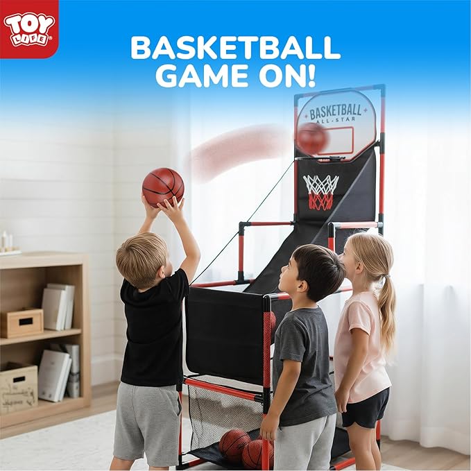 TOY Life Basketball Arcade Game Indoor for Kids - Basketball Shooting Game for Boys Age 4 5 6 7 8, Portable Basketball Hoop Arcade Set for Boys 8-12