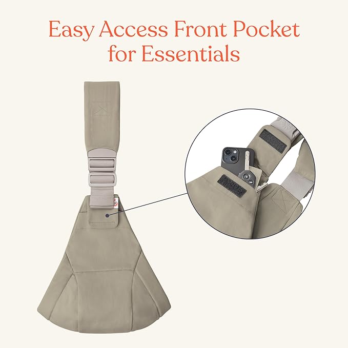 Ergobaby Upsie Hip Sling – Soft Olive Baby Carrier – Lightweight, Adjustable Sling for Toddlers – Breathable & Ergonomic Design