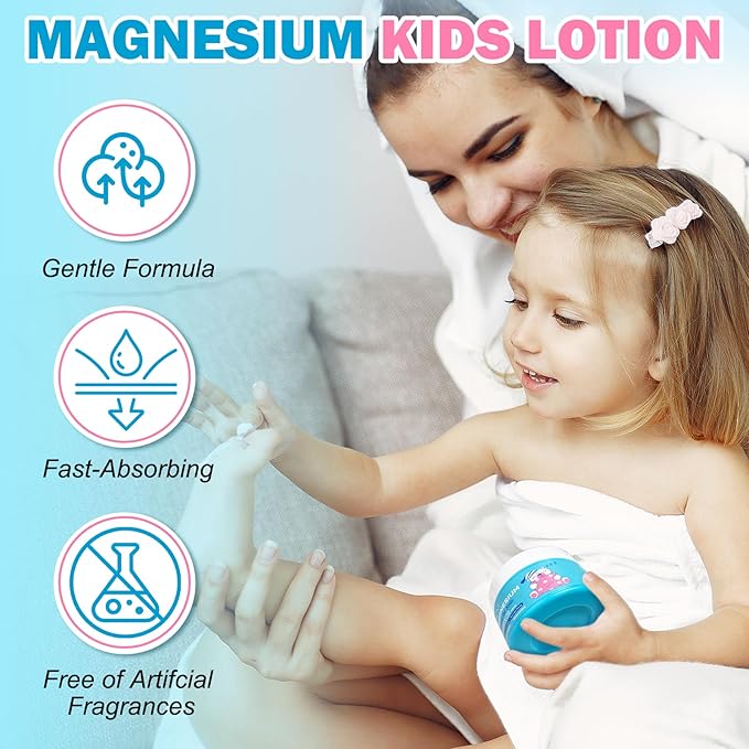 Magnesium Cream for Kids with Organic Shea Butter, Calendula & Aloe Vera | Promotes Relaxation & Peaceful Sleep | Unscented | 4.23 oz