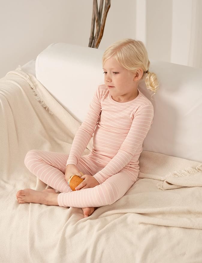 AVAUMA Stripe Pattern Baby Boys Girls Pajama Set Kids Toddler Snug fit Ribbed Sleepwear pjs for Daily Life Style