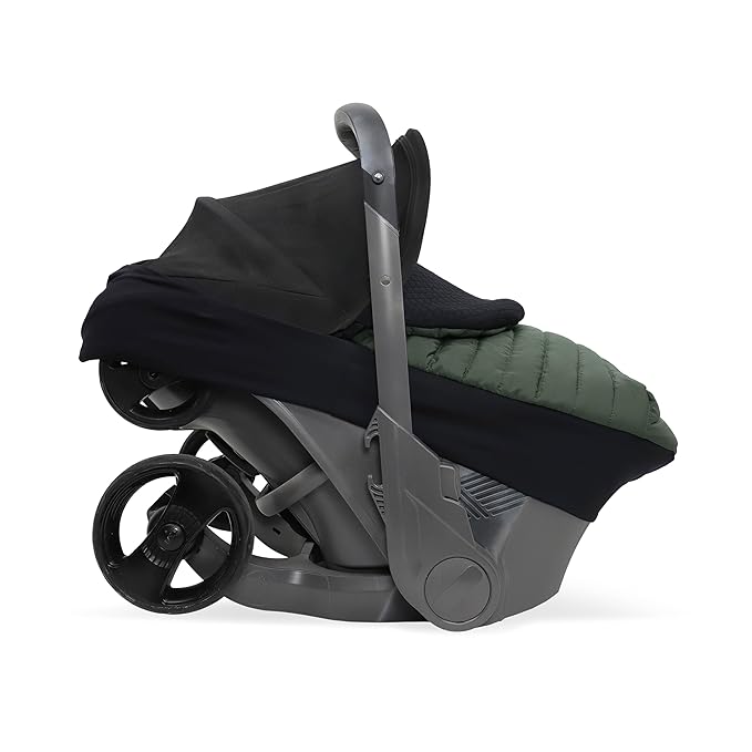 Little Unicorn Winter Car Seat Cover | Premium Insulated Fabric | Universal Fit & Easy to Install | Travel Bag Included (Dark Green)
