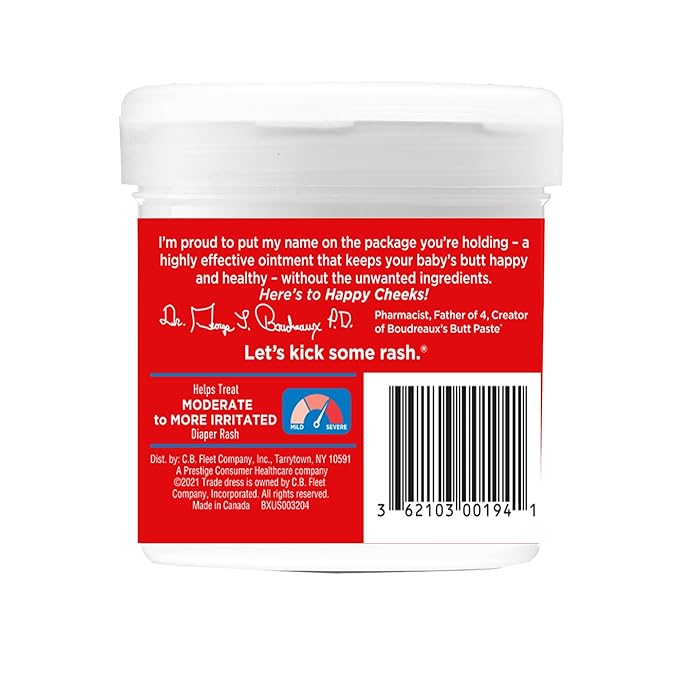 Boudreaux's Butt Paste Maximum Strength Diaper Rash Cream,Ointment for Baby,14 oz Flip-Top Jar,(Pack of 3)