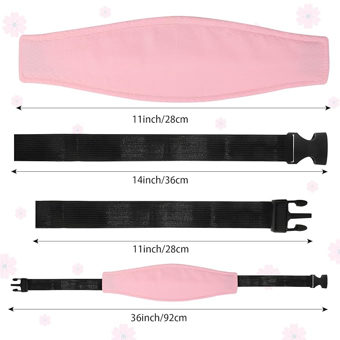 HESTYA 2 Pcs Carseat Head Support Toddler Stroller Seat Headrest for Sleeping Traveling Neck Relief Headband Strap for Kids Children Toddler Infant(Sweet)