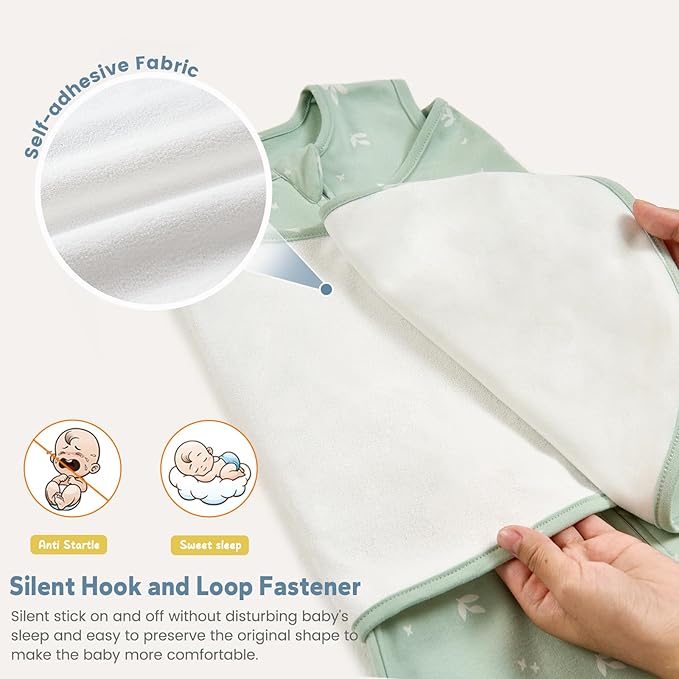 ZIGJOY Baby Swaddle Sleep Sack, 1.0 TOG Sleep Sack Swaddles for Newborns & infant 6-12 Months 100% Cotton Baby Wearable Blanket for Newborn Registry Essentials