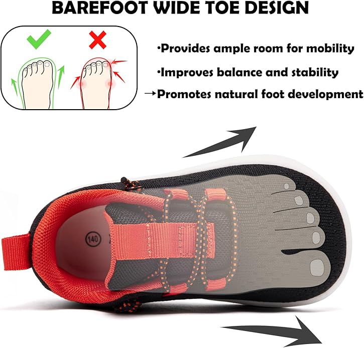 MORENDL Wide Toddler Shoes Baby Walking Shoes Girls Boys Zero Drop Minimalist Sneakers Slip On Tennis Shoe Breathable Naturally Flexible
