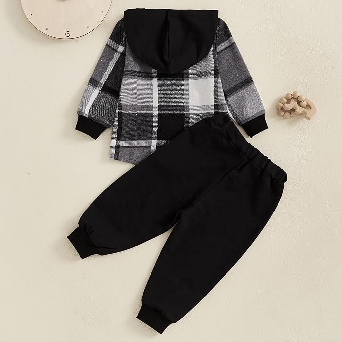Toddler Baby Boy Hoodies Fall Clothes Waffle Contrast Color Sweatshirt Pant Set Infant Clothes 6 12 18 Months 2T 3T