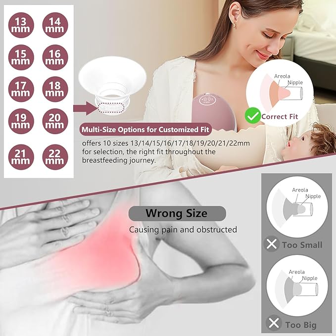4pcs Flange Inserts 16mm Compatible with Momcozy M9/M6/M5/V1 Pro/V2 Pro/S12 Pro/S9 Pro Wearable Breast Pump, for Momcozy Breast Pump Replacement Parts, Reduce 24mm Nipple Tunnel Down to 16mm