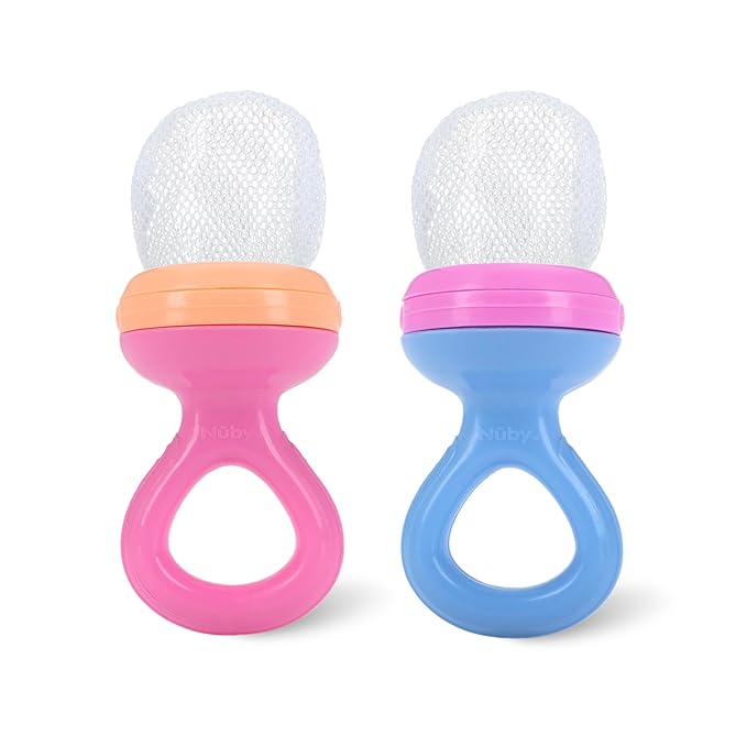 Nuby Nibbler Mesh First Soft Foods Feeder, 2pk, Colors May Vary