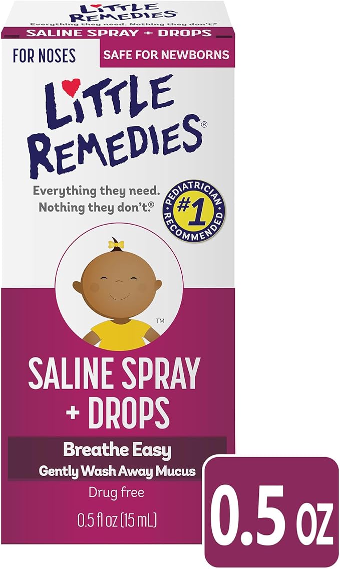 Little Remedies Saline Spray and Drops, Safe for Newborns, 0.5 fl oz