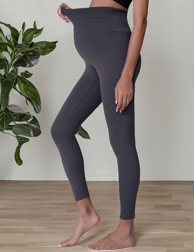 POSHDIVAH Women's Maternity Leggings Over The Belly Pregnancy Yoga Pants Active Wear Workout Leggings