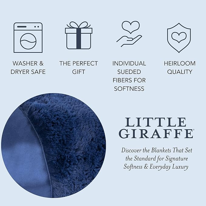 Little Giraffe Luxe Baby Blanket – 29x35” Satin Trim, Midnight | Ultra-Soft, Hypoallergenic Stroller & Nursery Blanket | Perfect for Newborns & Toddlers