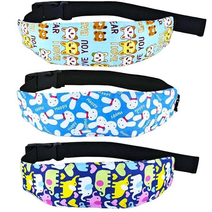 3 Pcs Baby Carseat Head Support Band Stroller Seat Neck Relief Strap Headrest for Sleeping Traveling Head Holder for Toddler Kids Children Child Baby Infant