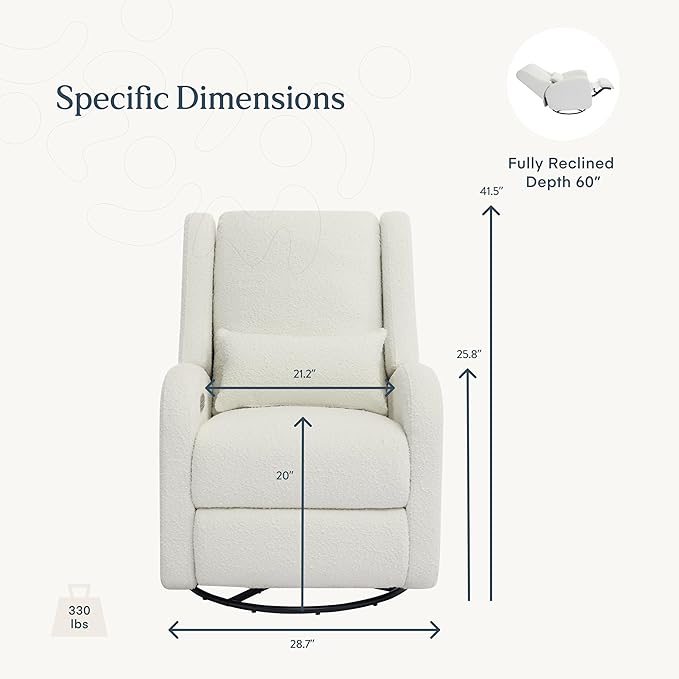 Nurture& The Charleston Wingback Plus – Premium Power Recliner for Nursery | Ergonomic, Stain-Resistant Glider Chair with USB, Lumbar & Head Support – Modern Baby Room Essential