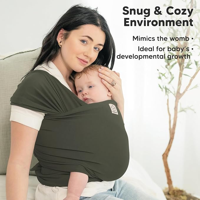 KeaBabies Baby Wrap Carrier - All in 1 Original Baby Carrier Newborn to Toddler Sling, Easy to Wear, Hands Free Bonding, Lightweight, Breathable Infant Wraps (Forest)