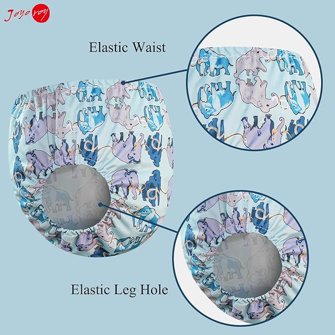 Joyo roy 4Pcs Plastic Underwear for Potty Training Rubber Training Pants for Toddlers 2T Cloth Diaper Cover Rubber Pants for Toddlers Waterproof Boys Swim Diaper Covers for Toddler Plastic Underwear
