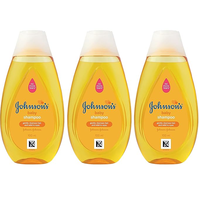 Johnson's Baby Travel Shampoo, 3 Pack 3.38 oz Tear-Free, Mild and Gentle Scalp and Hair Cleanser for Babies, Toddlers, Kids - Free of Parabens, Phthalates, Sulfates and Dyes