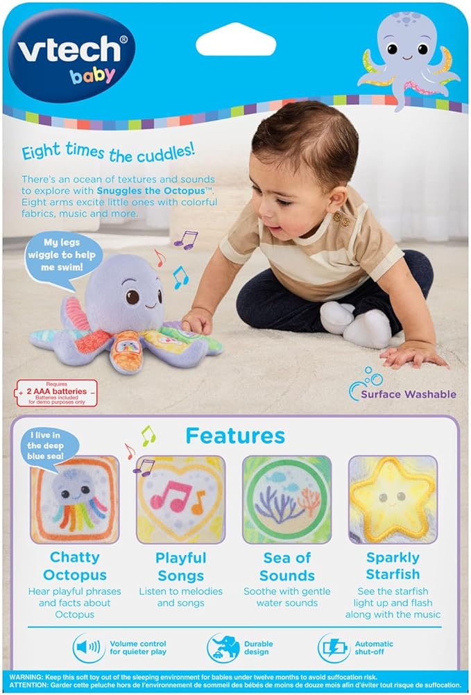 VTech Baby Snuggles The Octopus Musical Plush Toy