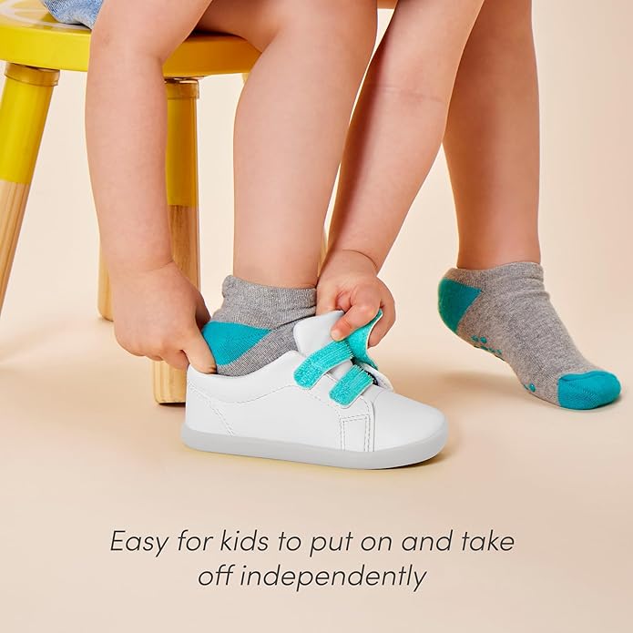 Ten Little Everyday Original Toddler Shoes - APMA-Approved Vegan Leather Kids Sneakers, 100% Cotton Lining, Wide Toe Box, Zero Drop Flexible Soles, Hook and Loop Toddler Sneakers