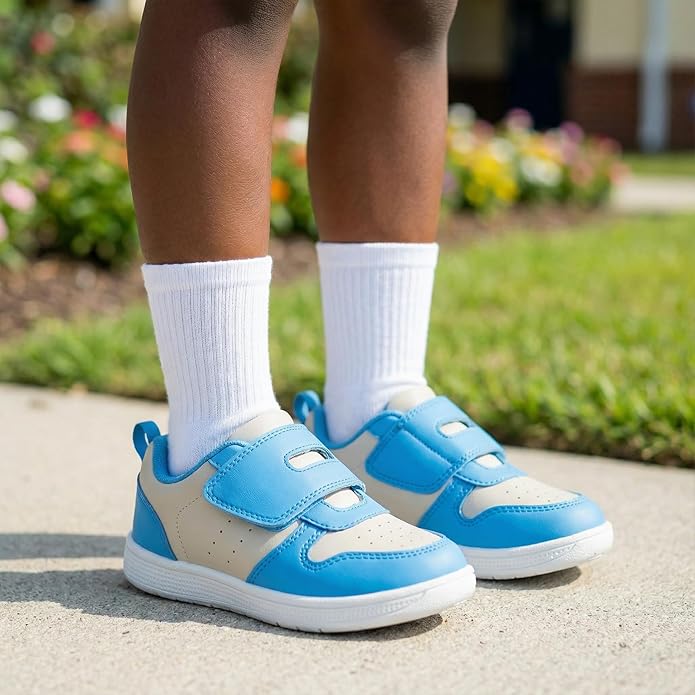 Toddler Wide Toe Box Barefoot Shoes Boys Girls Sneakers Zero Drop Kid Tennis Running Shoes Lightweight Non-Slip Comfortable Leather First Walking Shoe Outdoor Activities School