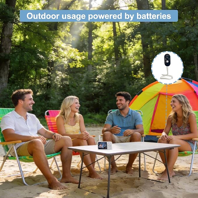 TimeFlys Video Baby Monitor, Both Units Rechargeable, Outdoor Use For Camping, Car Camera Usage, Camera 40-hour Battery, Night Vision, 2-Way Audio, Lullabies, No WiFi Required, Model Z280L,2.8" Screen