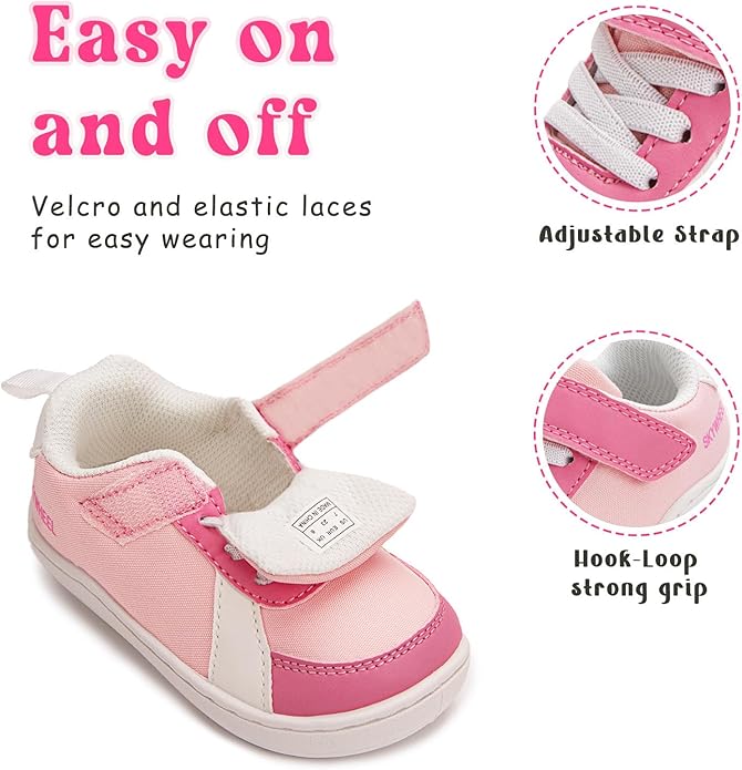 SKYWHEEL Toddler Wide Toe Box Barefoot Shoes Boys Sneakers Kids Tennis Shoes Comfort Lightweight Zero Drop Walking Shoe for Indoor/Outdoor Play