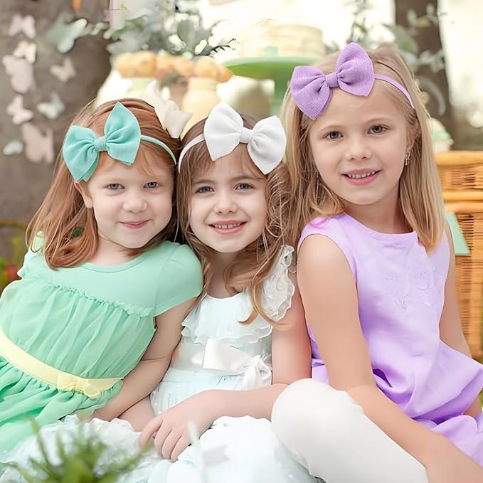 YanJie 24PCS Baby Girls Headbands 4.5’’ Baby Bow Hair Bows for Newborn Infant Toddler Kids Girl Hair Accessories Super Soft Nylon Hairwarp