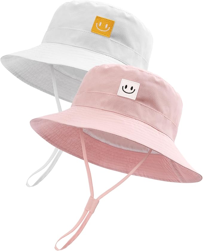 FURTALK Baby Sun Hat Smile Face Toddler Boys Girls Bucket Hat 0-5 Years Kids UPF 50+ Sun Protection Summer Hats