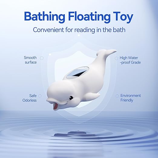 Doli Yearning Baby Bath Thermometer for Newborn & Infant - Floating Digital Water Temperature Monitor with Timer & LCD Display - Safe Bathing Essentials for New Moms