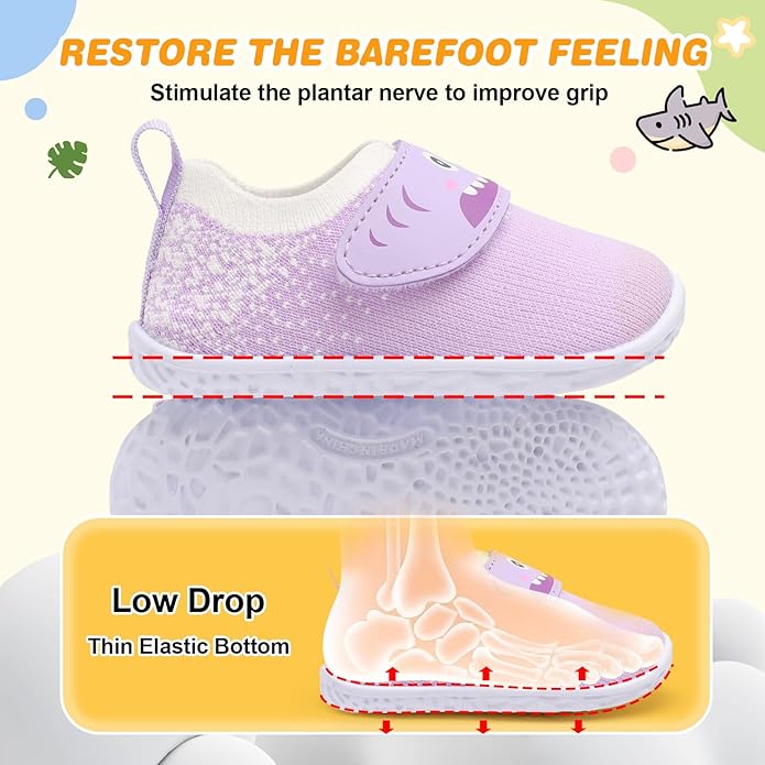 L-RUN Baby Shoes Boys Girls First Walking Shoes Infant Sneakers Toddler Crib Shoes Lightweight Breathable Non-Slip Soles