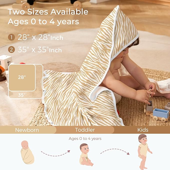 Momcozy Baby Towel with Hooded - Ultra Soft & Absorbent Large Bath Towel Set for Comfort & Gentle on Baby's Skin - Shower Gift & Bath Essential & Baby Registry Search for Newborn,Infant,Toddler,Kids
