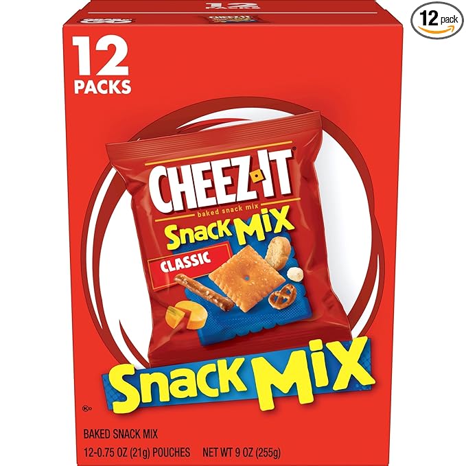 Cheez-It Snack Mix, Office and Kids Snacks, Classic, 9oz Box (12 Packs)