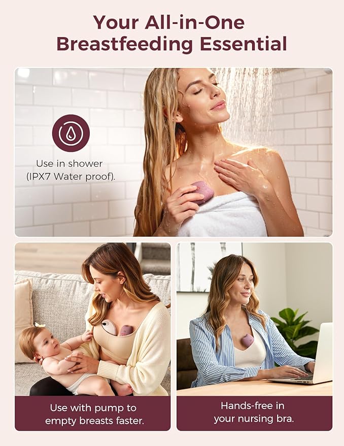 Momcozy A1Pro Lactation Massager, Deep Vibration & Rapid Heating for Clog Relief & Efficient Pumping, Breastfeeding Essentials with Memory Function & Fast Charging, Ideal Gift for Postpartum Mom