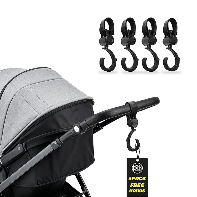 Stroller Hook Universal Stroller Clip Baby Travel Essential Wheelchair Accessories Gear for Bag 4pcs Plastic Hook