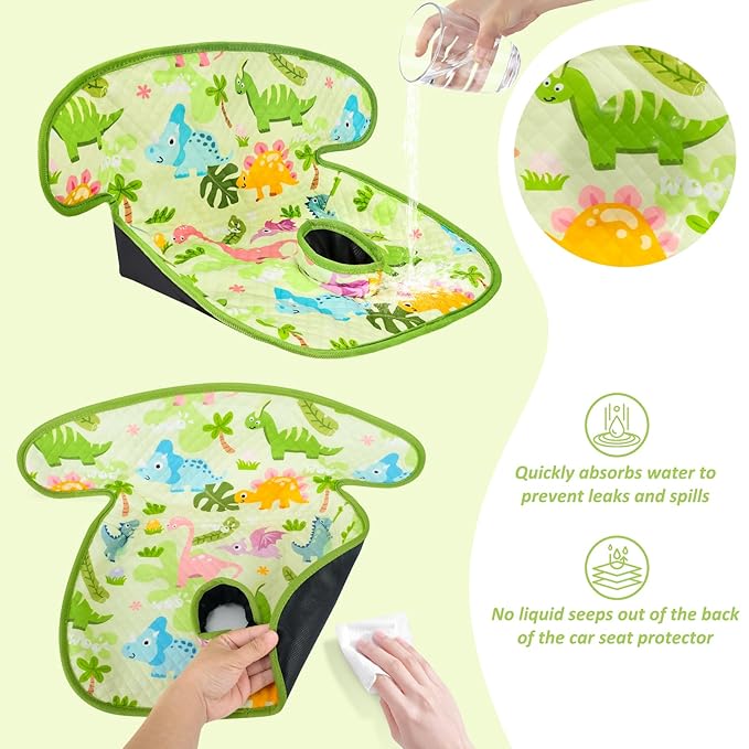 INFANZIA Dry Seat,Car Seat Protector Waterproof Carseat Liner Potty Training Toddlers, Baby and Infants, Piddle Pad for Carseats Strollers (Green, 1 Pack