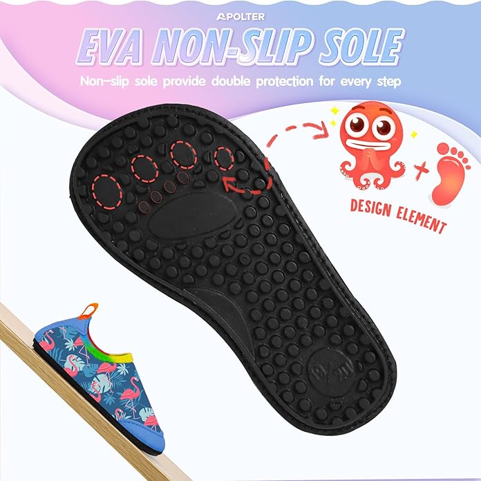 Baby Boys and Girls Swim Water Shoes Barefoot Aqua Socks Non-Slip for Beach Pool Toddler Kids