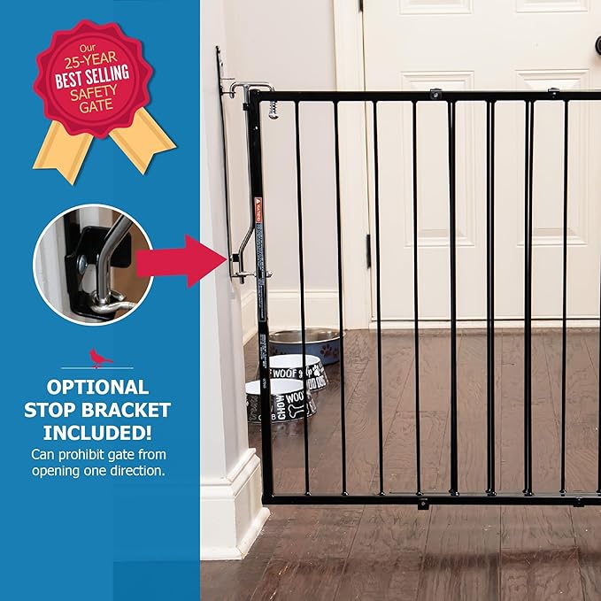 Cardinal Gates MG25 Duragate Baby Gate - Adjustable Dog Gate - Steel Safety Gate for Kids & Pets - 26.5 to 41.5 Inches Wide - Black (+ TPX and BX12)