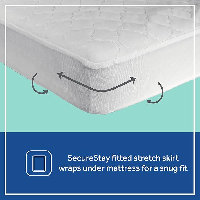 Sealy Baby 6-Pack Fitted Waterproof Infant Crib Mattress Protector Pad and Toddler Bed Cover, Durable and Comfortable Topper, Machine Washable and Dryer Friendly, 52” x 28”- White