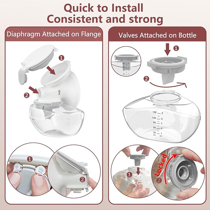 2pcs Duckbill Valves and 2pcs Diaphragms for Momcozy Upgraded Mobile Flow M9 Breast Pump, BPA Free, The Same As OEM, Replace for Momcozy Upgraded M9 Replacement Parts, Not Original Parts, 4pcs Gray
