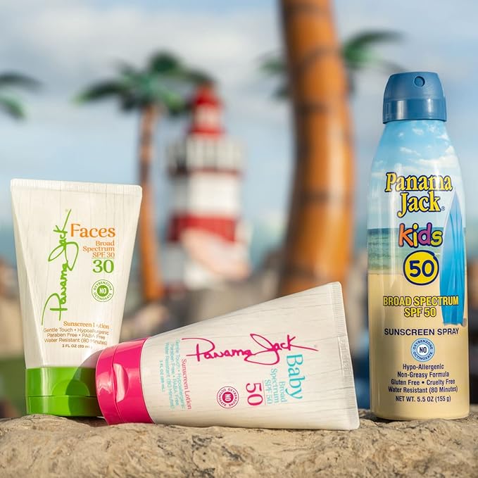 Panama Jack Baby Sunscreen Lotion - SPF 50, Broad Spectrum UVA/UVB Protection, Hypoallergenic, PABA, Paraben, Gluten & Cruelty Free, 3 FL OZ (Pack of 2)