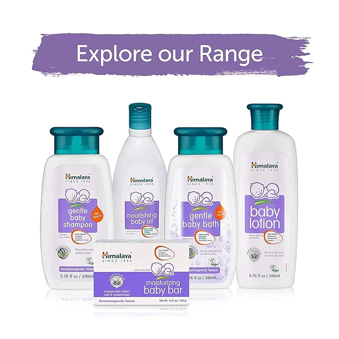 Himalaya Baby Lotion with Olive Oil and Almond Oil, Free from Parabens, Mineral Oil & Lanolin, Dermatologist Tested, 6.76 oz (200 ml)