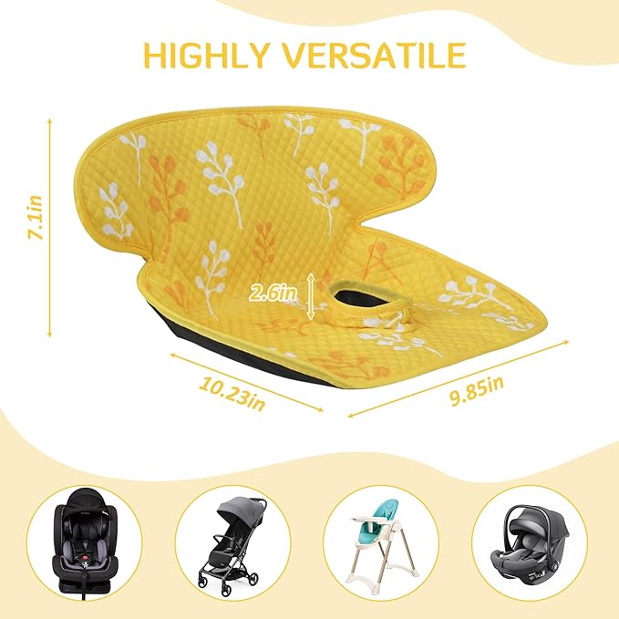 INFANZIA Dry Seat, Car Seat Protector Waterproof Carseat Liner Potty Training Toddlers, Baby and Infants, Piddle Pad for Carseats Strollers (Yellow, 2 Packs)