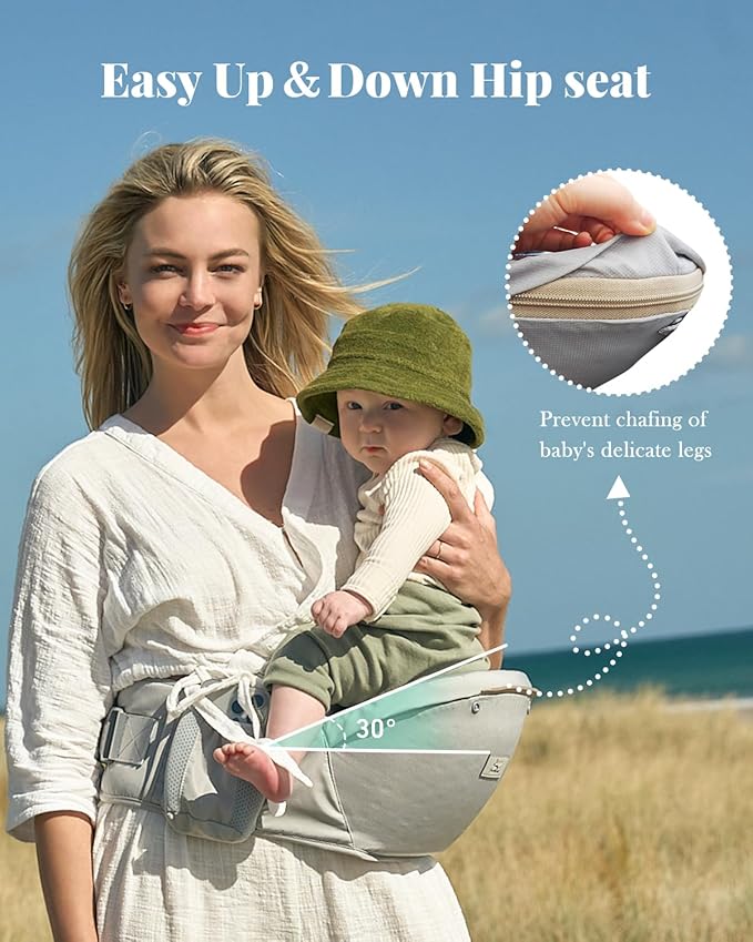 Baby Carrier, MOMTORY Safety-Certified 6-in-1 Baby Carrier with Hip Seat, Plus Size Friendly, Detachable Baby Holder Carrier Newborn to Toddler, Soft Ergonomic Toddler Support Carrier for 7-50lbs
